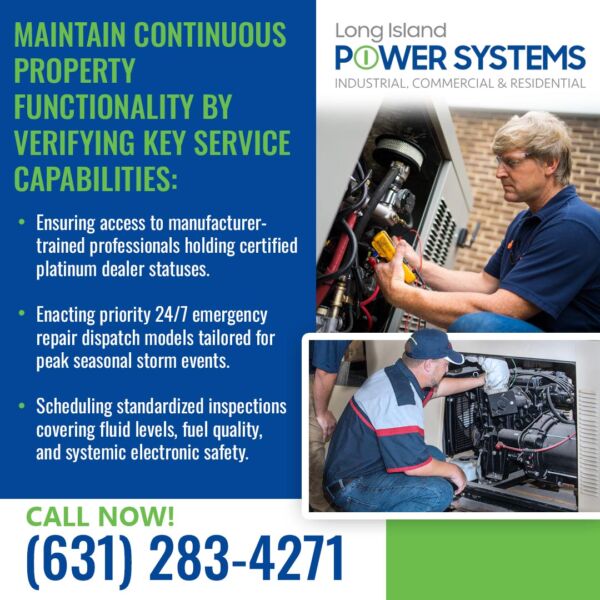 Technicians performing preventive maintenance and inspections on residential standby generator systems.